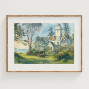 Picnic at the Owens House Art Print Practical Magic Watercolor Painting Witch Book Posters Magic Gallery Wall Bookish Decor Fantasy Artwork