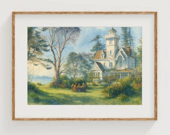 Picnic at the Owens House Art Print Practical Magic Watercolor Painting Witch Book Posters Magic Gallery Wall Bookish Decor Fantasy Artwork