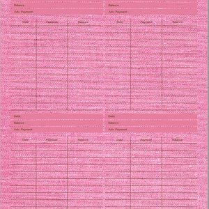 Rastreador de deudas imprimible - Textura rosa