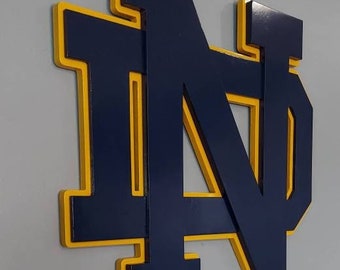 Add depth to your decor with our Notre Dame 3D Wooden Sign.           Fighting Irish Logo.