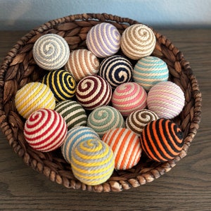 Made to Order Rustic, Farmhouse Rope Yarn Ornament Bowl Fillers | You create a Set of 6