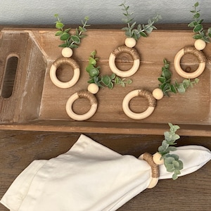 Single Bead Rustic, Farmhouse Napkin Ring | Weddings, Engagement Parties, Bridal Showers, Housewarming