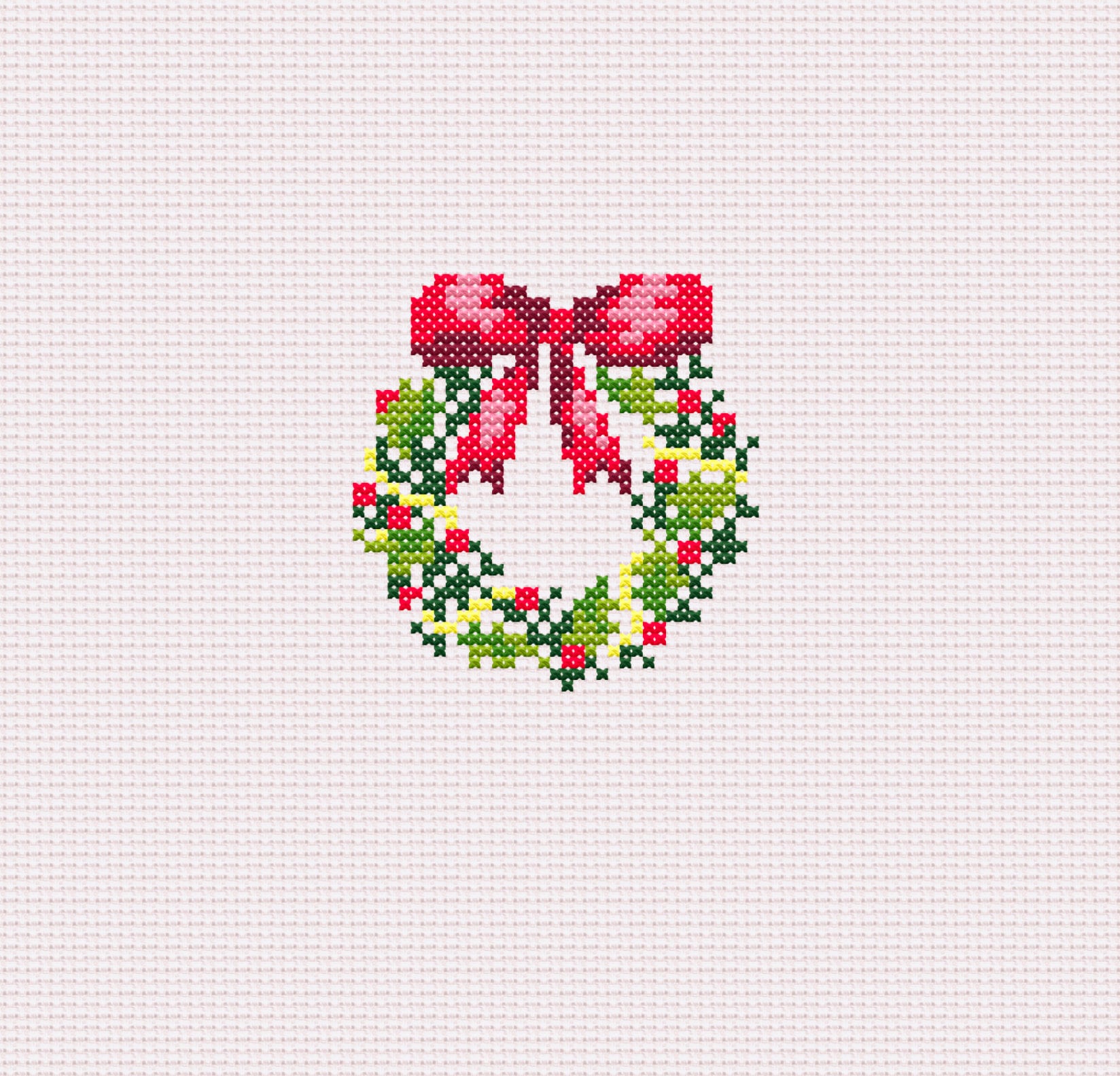 Small Christmas Wreath Cross Stitch PDF Pattern Etsy