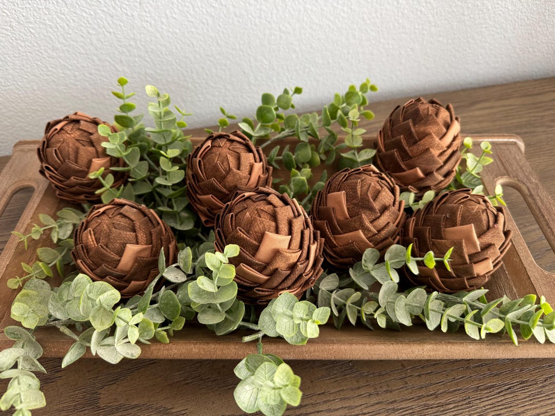 Acorn Bowl Filler or Ornaments | Set of 3 or 7 | Rustic, Farmhouse ...