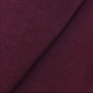 1 m cotton knit fabric smooth & thin Bordeaux Dark Berry