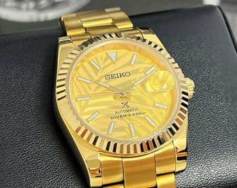 Seiko Palm Gold on Gold Datejust 36mm Fluted Bezel - Etsy Finland