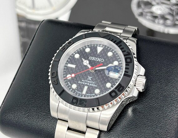 Seiko Carbon Fiber Yachtmaster With Red Second Hand Modern - Etsy Hong Kong