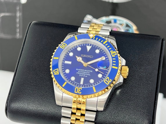 Seiko Sunburst Blue Two Tone Bluesy on Jubilee Sapphire - Etsy