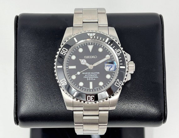 Seiko Submariner Tuxedo Black Stainless Steel Sapphire - Etsy Ireland