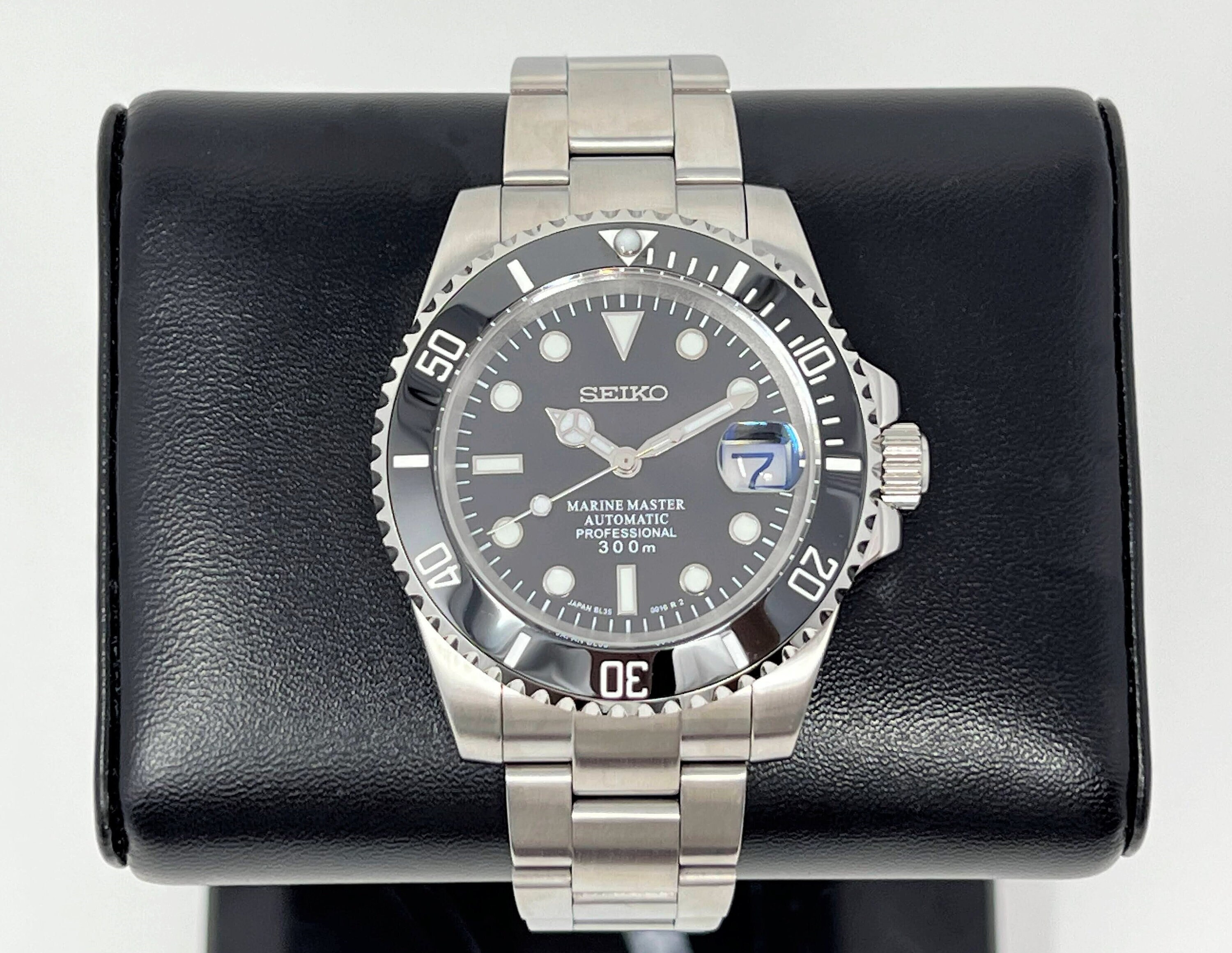 Seiko Submariner Tuxedo Black Stainless Steel Sapphire - Etsy