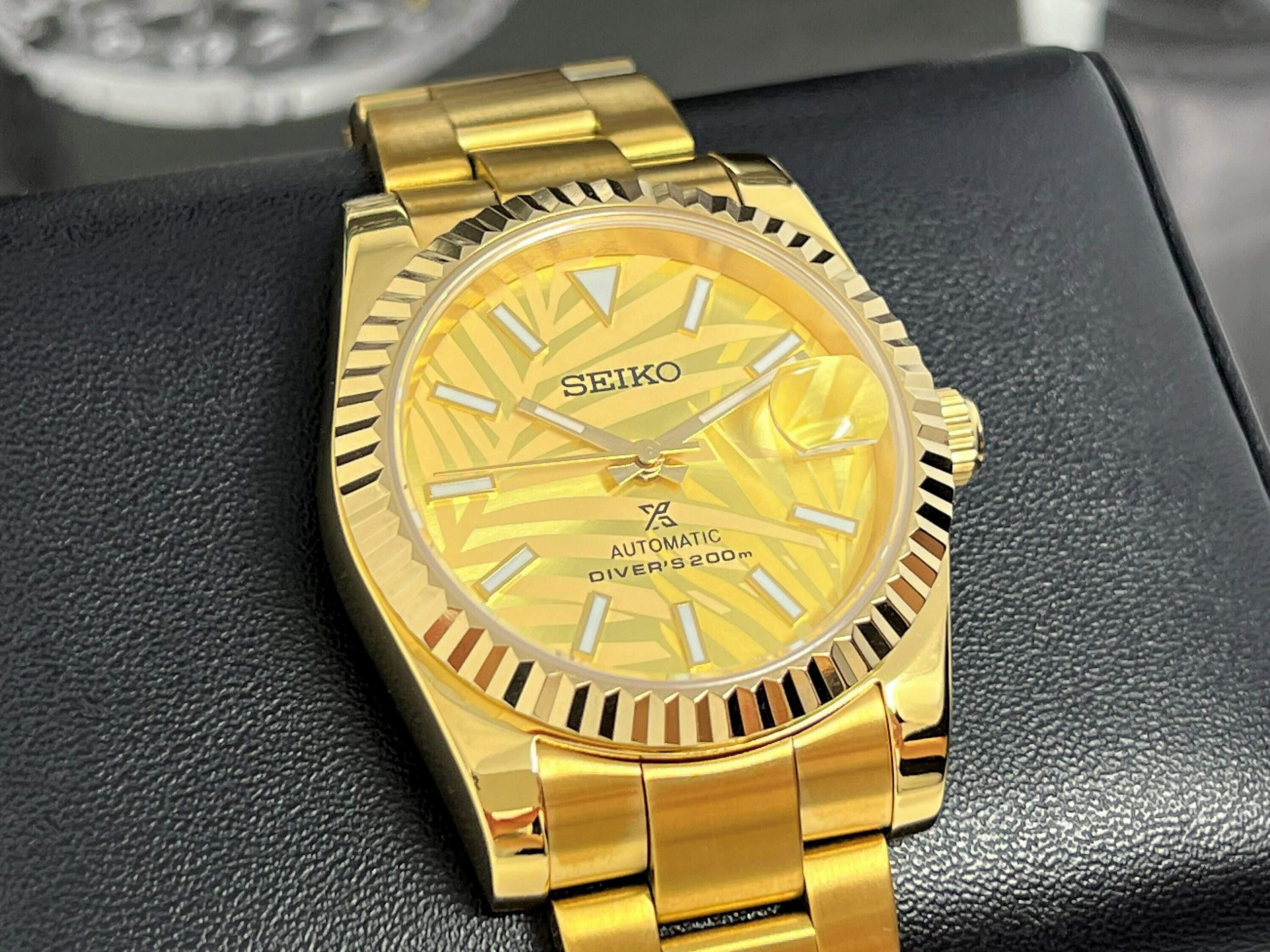Seiko Palm Gold on Gold Datejust 36mm Fluted Bezel - Etsy