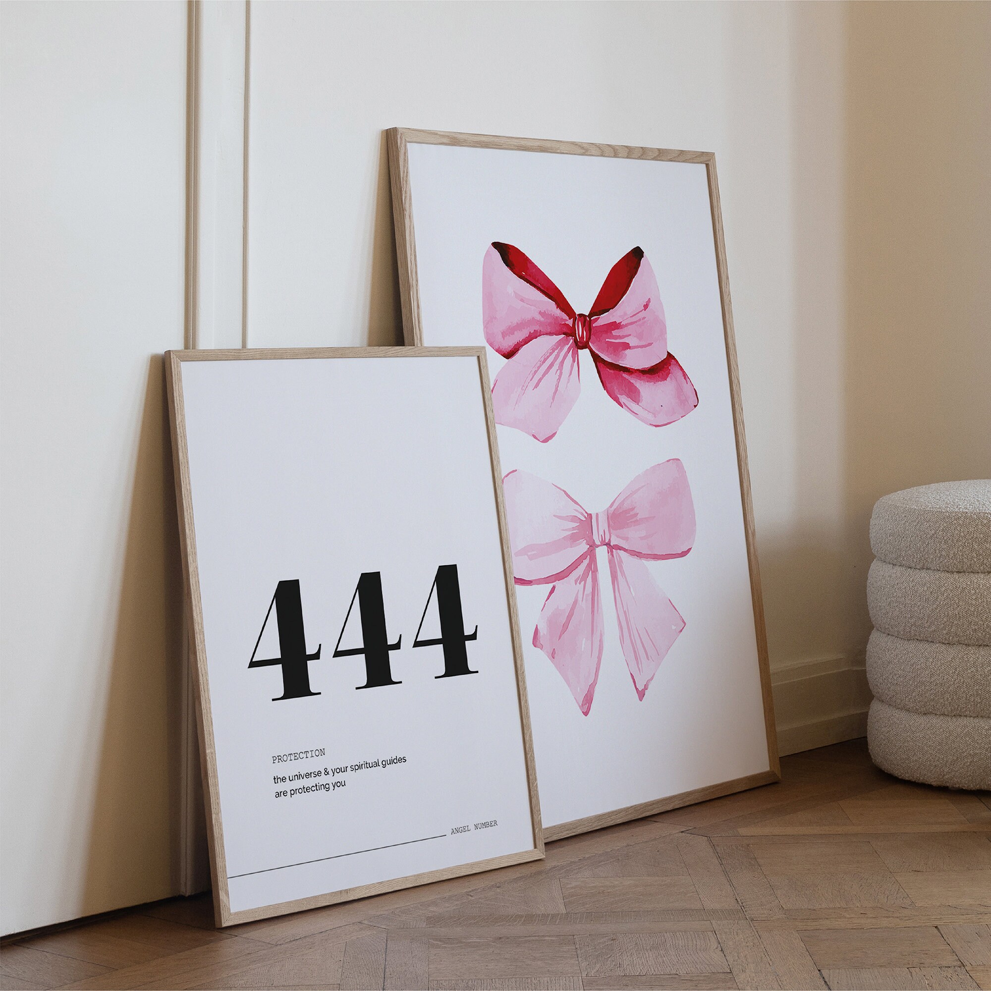 444 Angel Number Print: Minimalist Spiritual Wall Art (digital