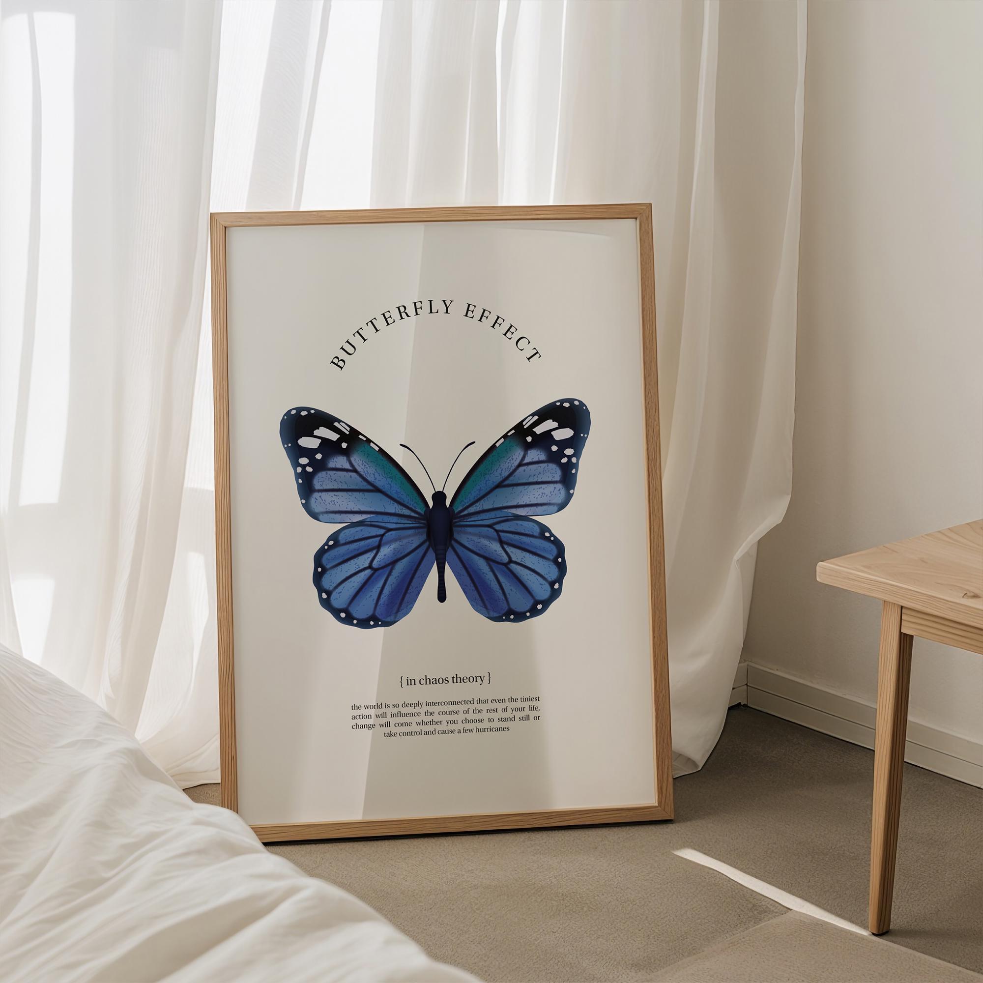 Butterfly Effect Poster: Watercolor Chaos Theory Art (digital