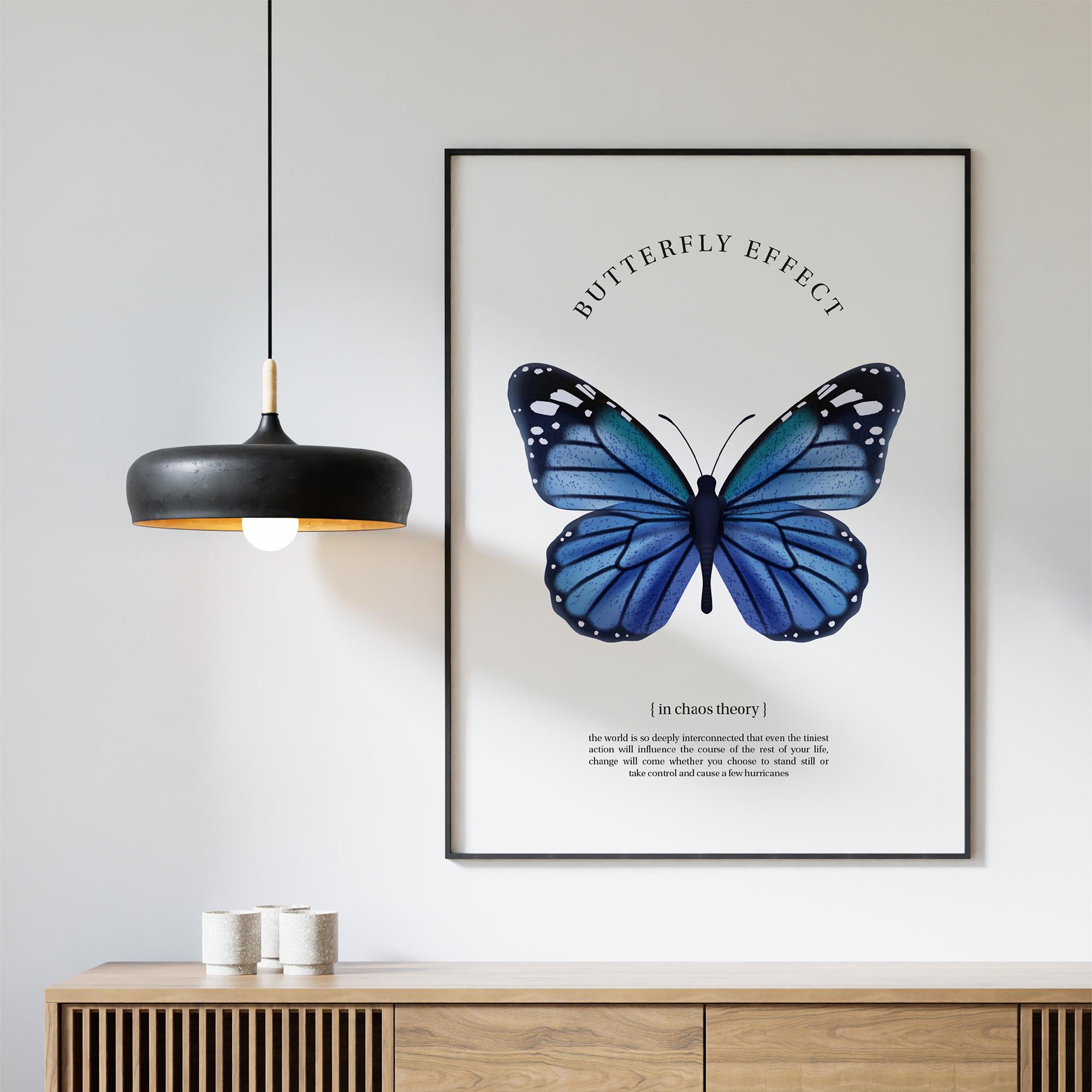 Butterfly Effect Poster: Watercolor Chaos Theory Art (digital