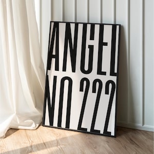 222 Angel Number Print: Bold Minimalist Wall Art (Digital Download)