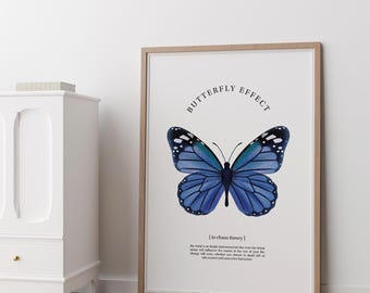 Butterfly Effect Poster: Watercolor Chaos Theory Art (digital