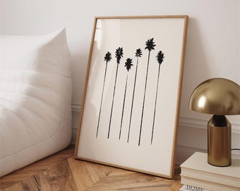 Palm Trees Print: Neutral Coastal Wall Art (Digital Download)