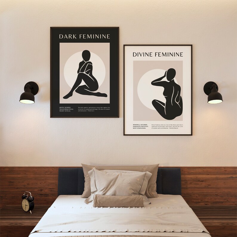 Dark & Divine Feminine Print Wall Art Printable Download Etsy