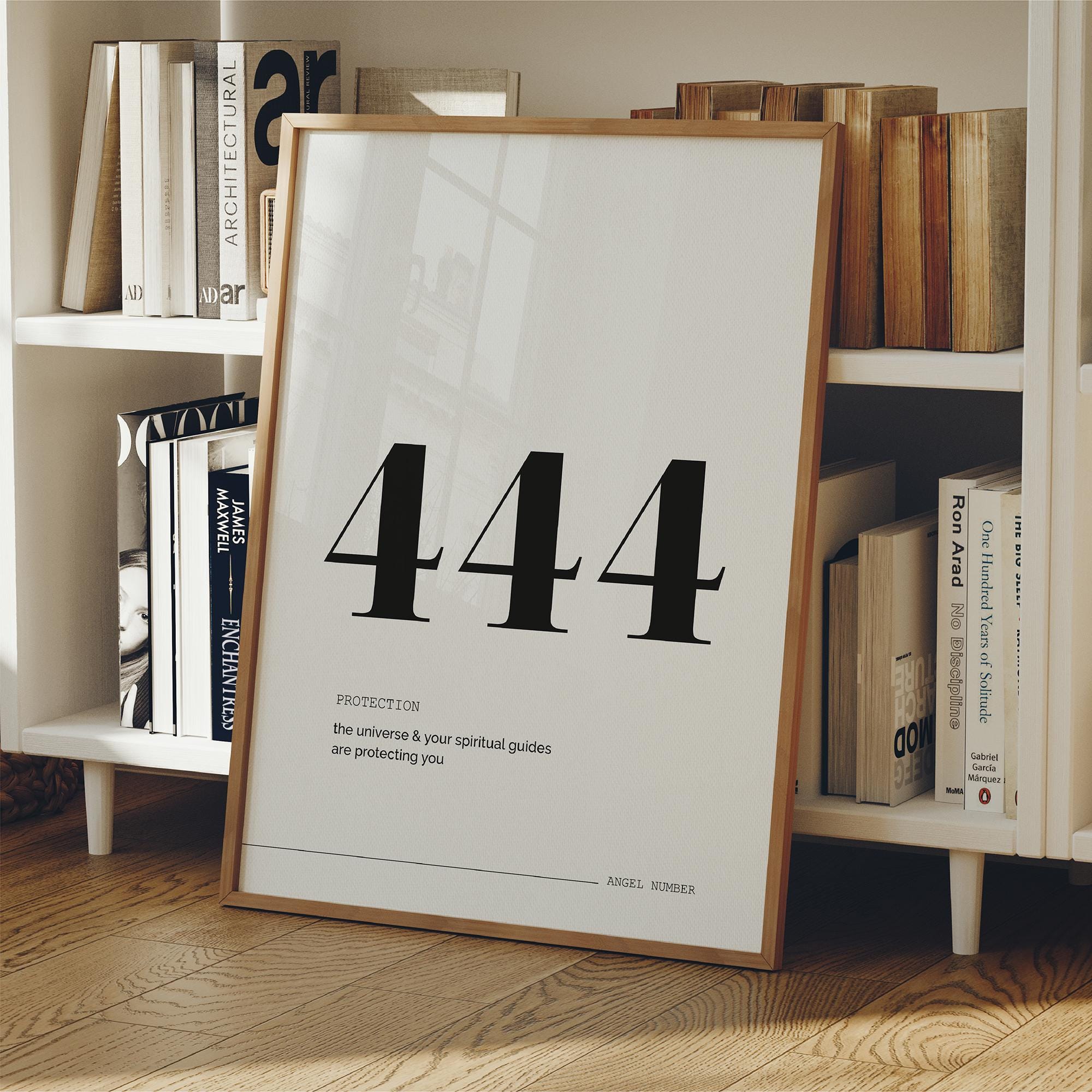 444 Angel Number Print: Minimal Affirmation Wall Art (digital