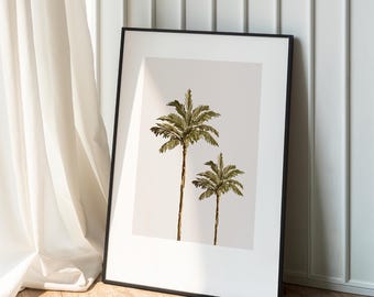 Vintage Palm Tree Print: Boho Coastal Wall Art (Digital Download)
