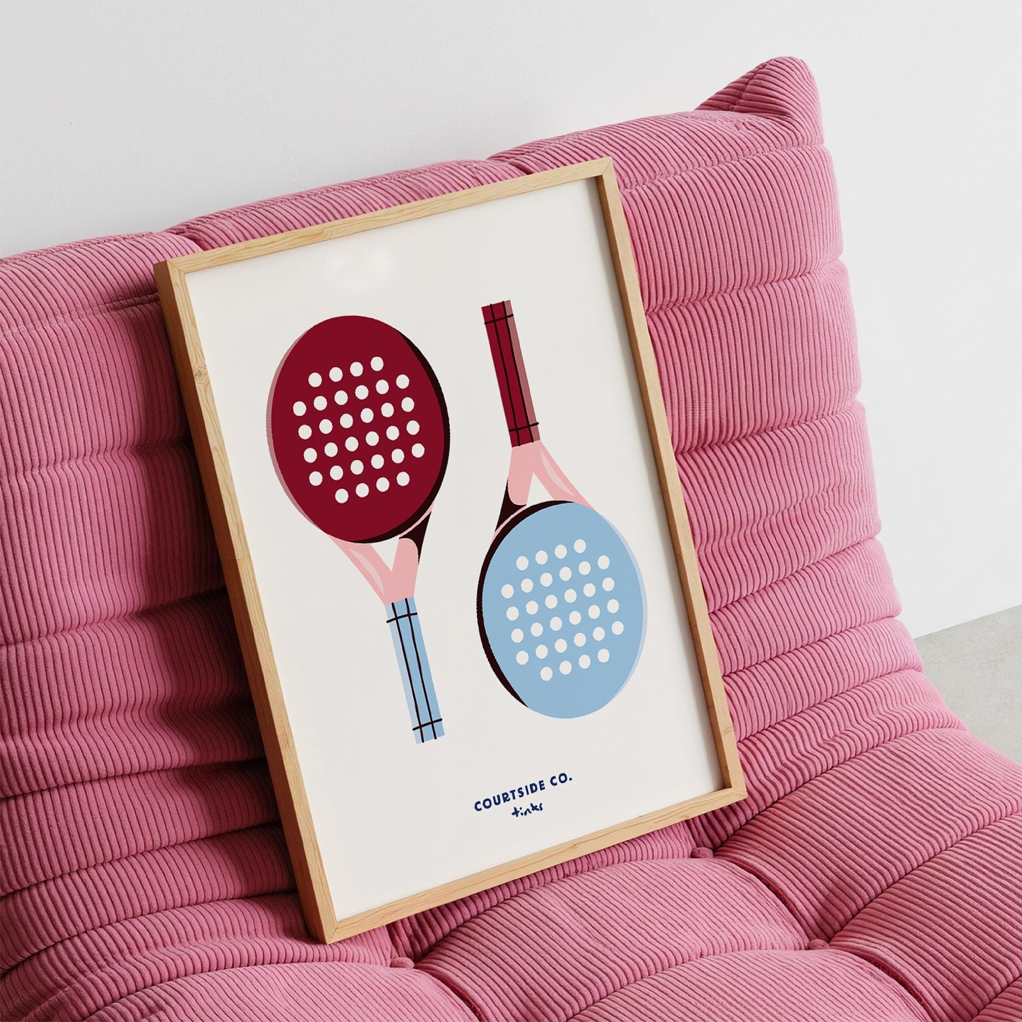 Padel Racket Print Padel Gift: Paddle Racket Print, Blue Burgundy Wall Art, Sports Poster ...