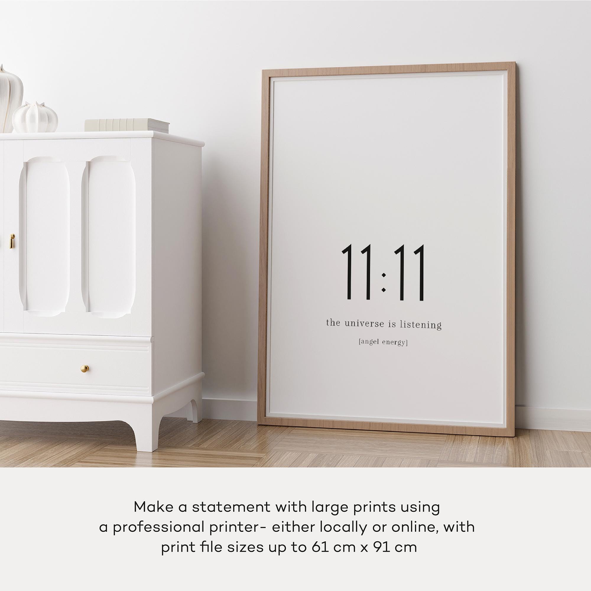 11:11 Angel Number Print • Minimalist Spiritual Wall Art (digital 