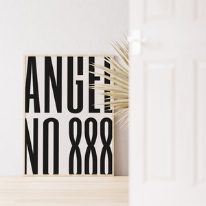888 Angel Number • Printable Typographic Wall Art Print | Digital Download | Manifestation Energy Spiritual Minimalist Poster Bold Type