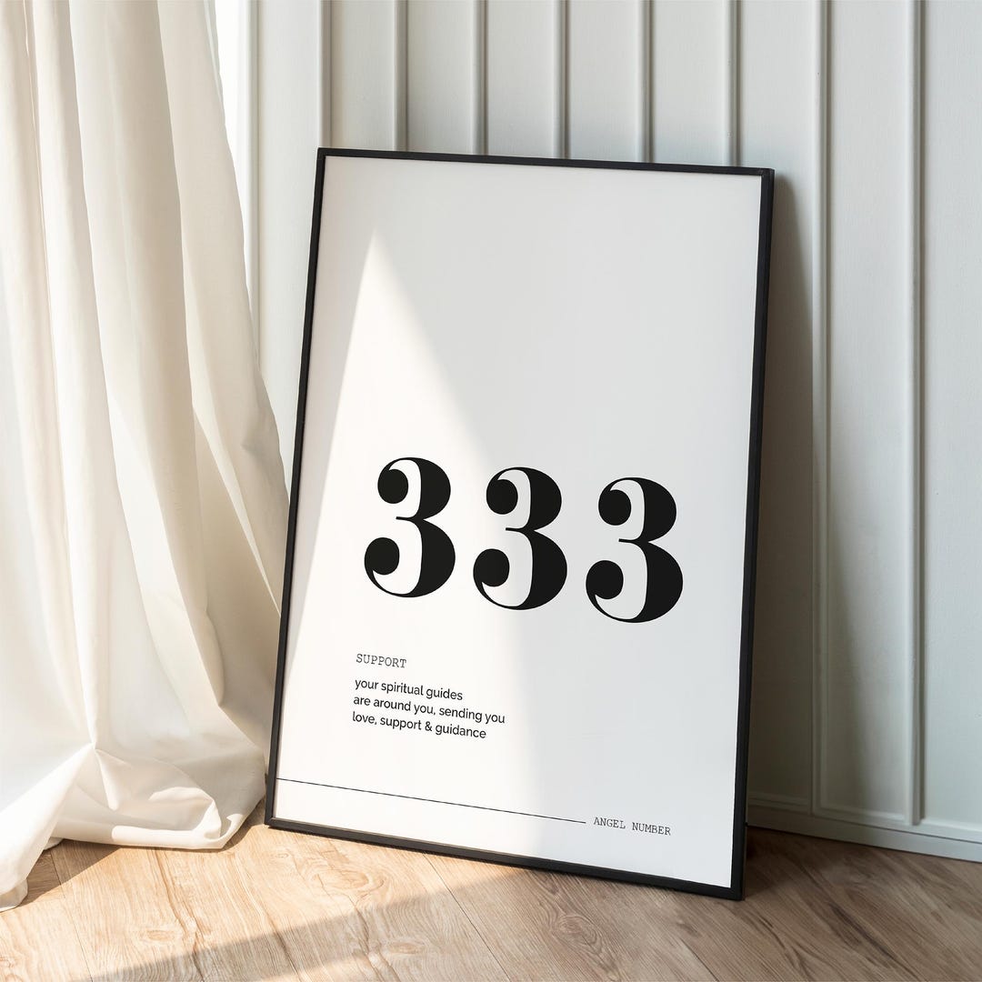 333 Angel Number Print: Spiritual Wall Art (digital Download) - Etsy