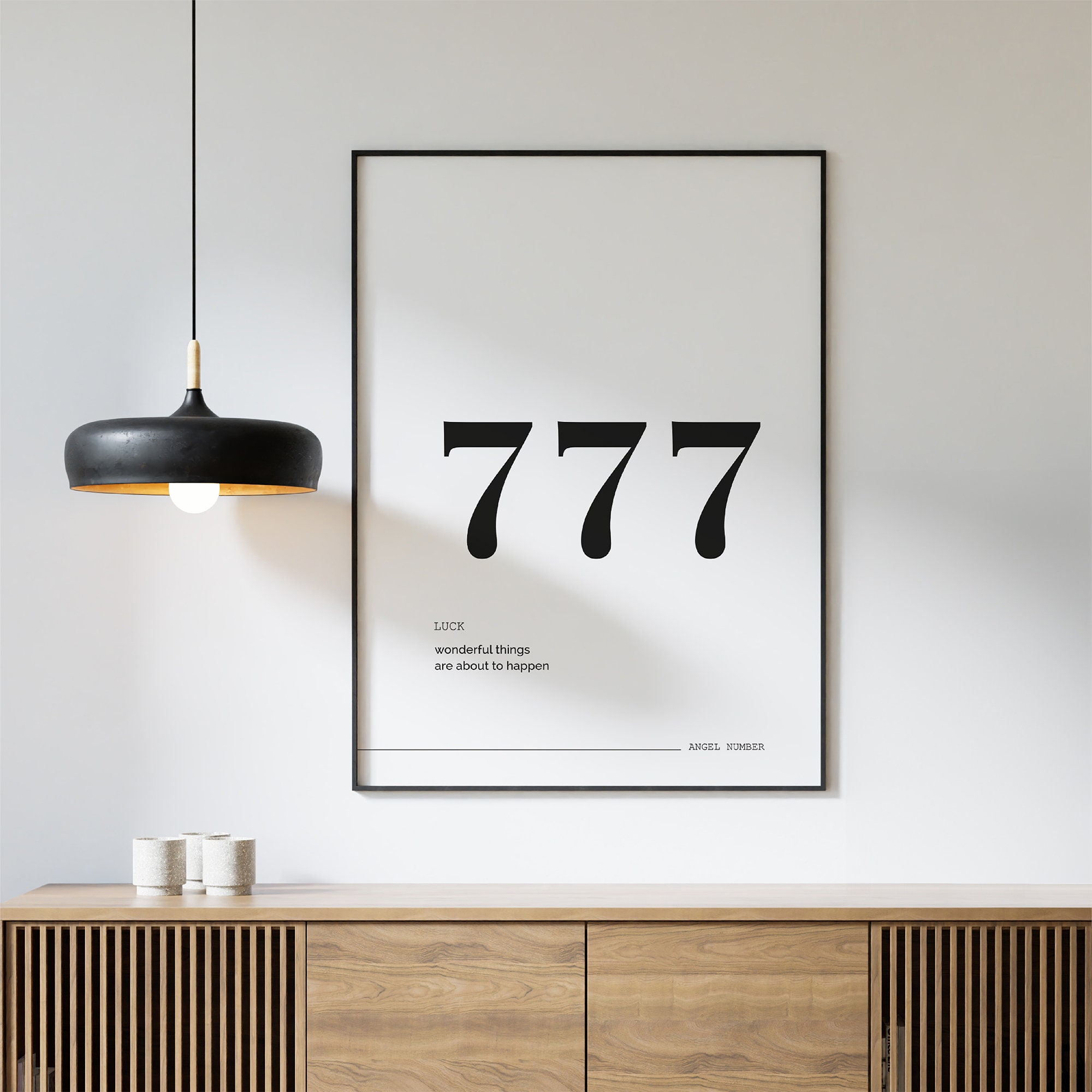 777 Angel Number Wall Art Print • A5 A4 A3 A2 A1 Unframed Manifestation Energy Spiritual Poster, Lucky Angel Number Meaning Universe Sign