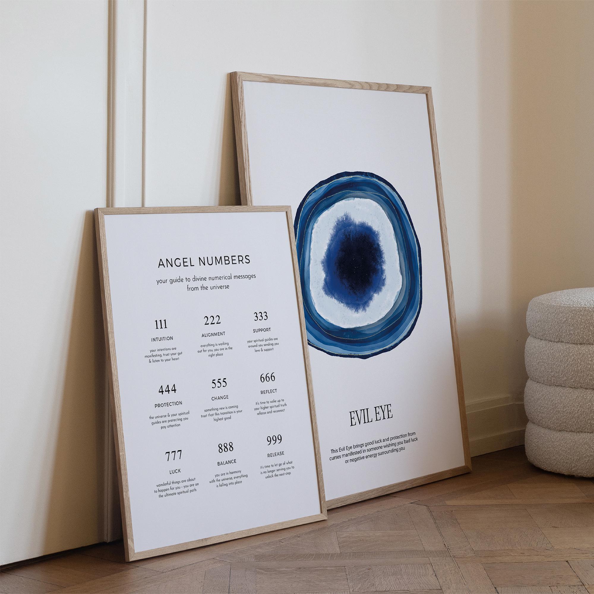 Angel Number Guide Print: Minimalist Spiritual Wall Art 111 222