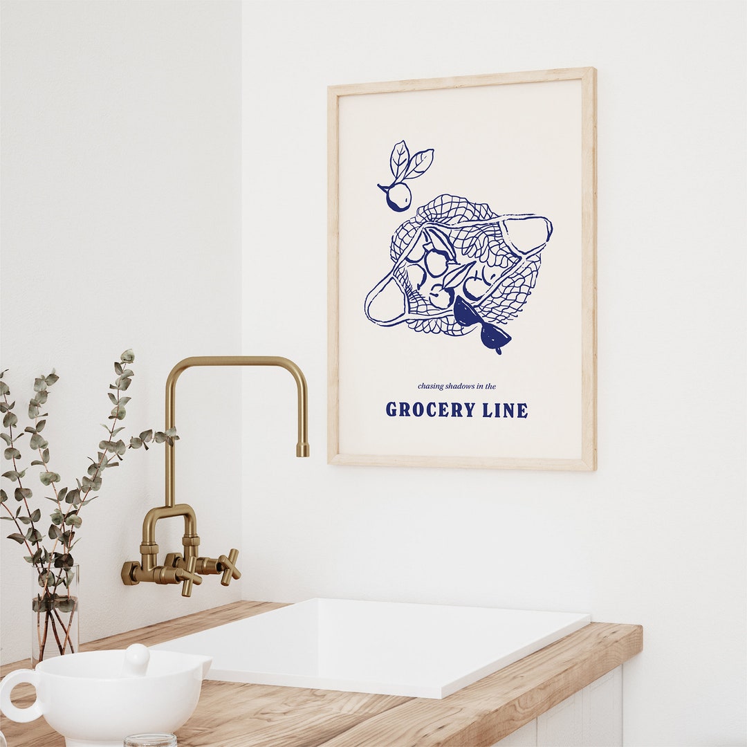 Folklore Print • Taylor Swiftie Cardigan Lyrics | Blue Wall Art Digital Download | Boho Drawing Coastal Retro Aesthetic Minimal Illustration