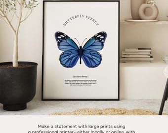 Butterfly Effect Poster: Watercolor Chaos Theory Art (digital