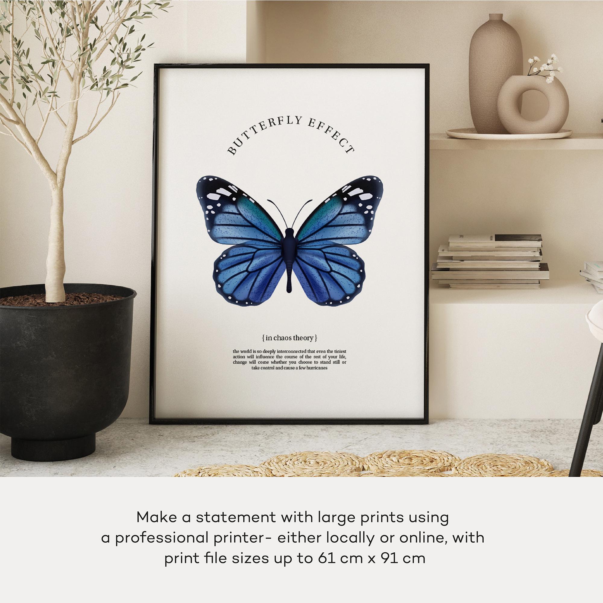 Butterfly Effect Poster: Watercolor Chaos Theory Art (digital