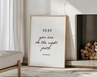 11:11 Angel Number Print, Minimal Angel No. Guide Wall Art 1111