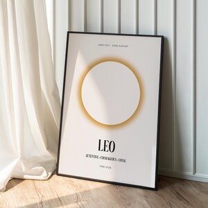 Leo Zodiac Print: Retro Astrology Star Sign (Digital Download)