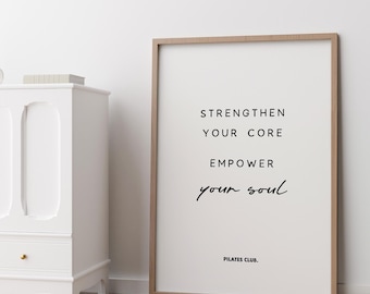 Pilates Quote Print: Empowering Gym & Studio Wall Art, A1 A2 A3 A4