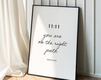 Stampa murale 11:11, poster con il significato del numero angelico, arredamento minimalista per la casa