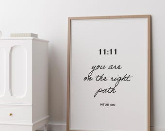 Stampa murale 11:11, poster con il significato del numero angelico, arredamento minimalista per la casa