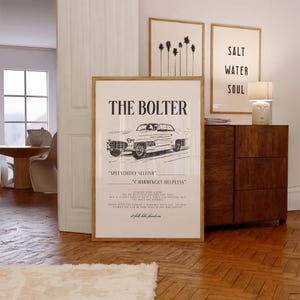 Poster di Bolter: stampa murale retrò del film "Auto d'epoca" (download digitale)