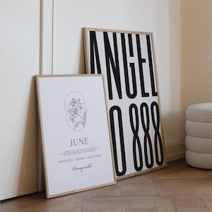 Geburtsblume Juni Poster • Juni Geburtstag Geschenk Geburt Blume Bedeutung Poster Minimal Ästhetische Floral Linie Zeichnung Wand Kunst Zwilling Krebs