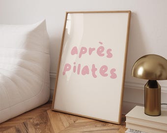 Après Pilates Poster: Fun Retro Pink Wellness Print (Digital Download)