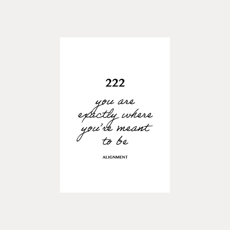 222 Angel Number Print: Minimalist Affirmation Poster (Digital Download) image 8