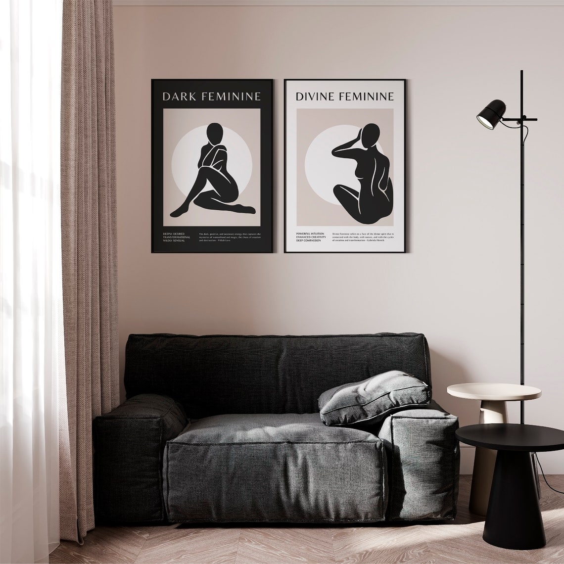 Dark & Divine Feminine Print Wall Art Printable Download Etsy