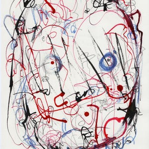 Original Abstract Portrait Drawing &quot;Head&quot; by Matt Makela 8x10 Framed