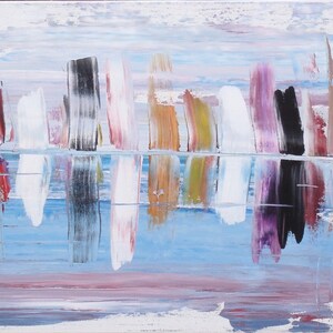 Original Artwork Abstract City Acrylic Painting &quot;Urban Rhythm&quot;  by Matt Makela