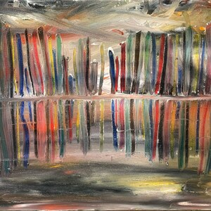 Original Artwork City Oil Painting on Canvas &quot;A Northern Town&quot; by Matt Makela