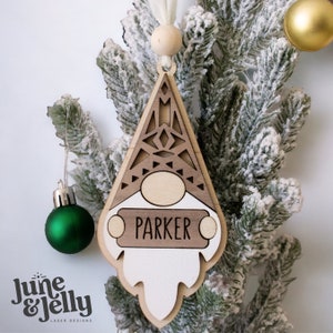 Boho Christmas Gnome Ornament Stocking Hanger | Laser Glowforge SVG File
