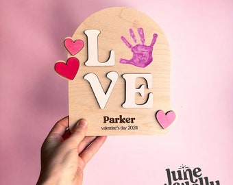 Valentines Day Hand Print SVG Mom File | Boho Laser Cut Gift XOXO SVG - Fun Kid Design - Instant Download - Glowforge - Aura