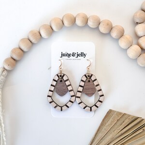 Boho Engraved Wooden Hoop Earrings: Laser Cut Dangles (SVG Digital Download)