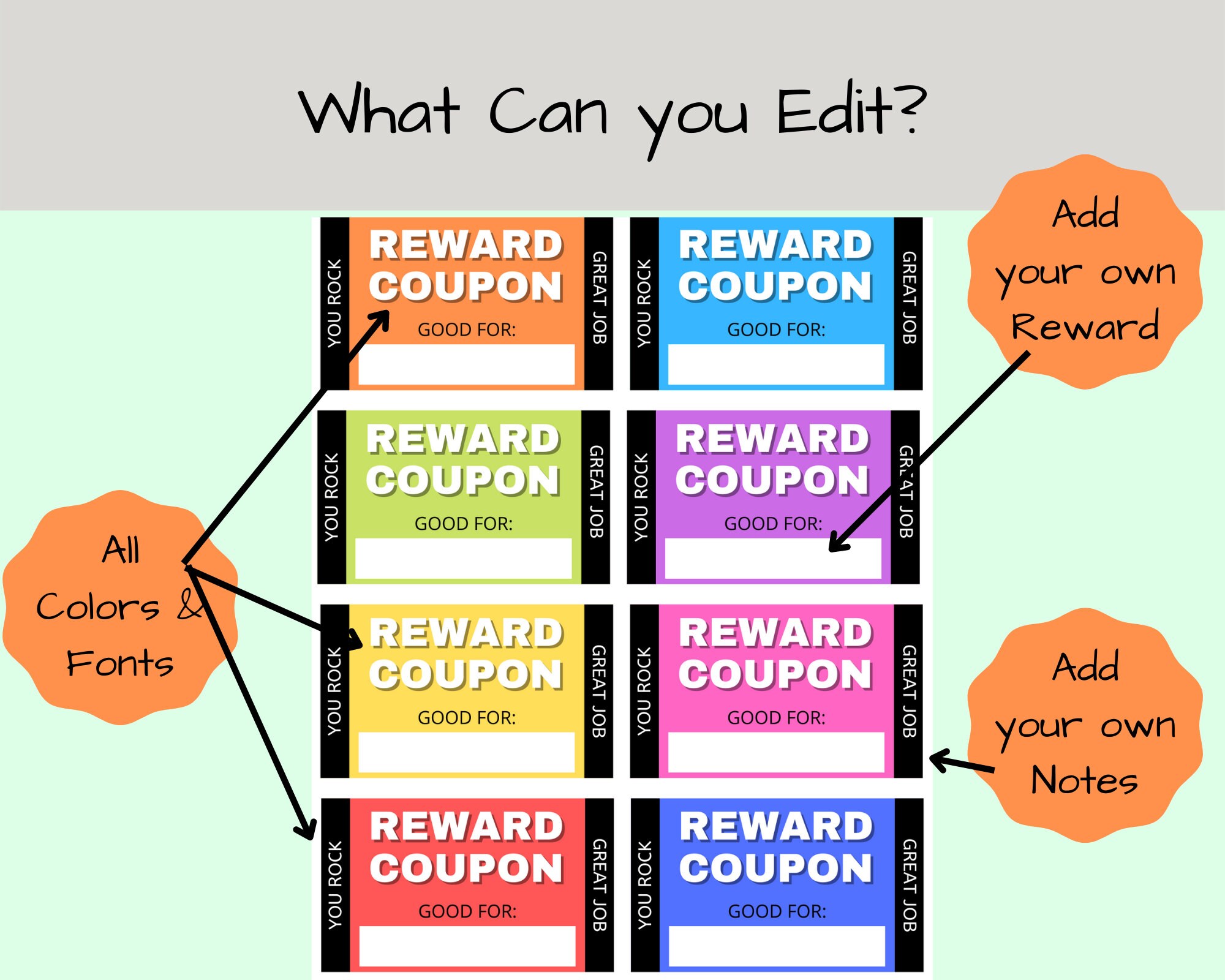 Kids Printable Coupon Book, Kids Reward Coupons, Kids Birthday Coupons ...